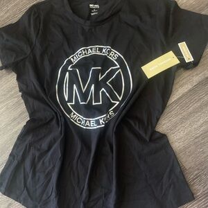 Michael Kors Woman’s Black Tee with Silver Logo